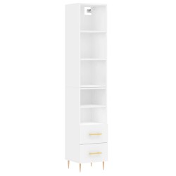 vidaXL Aparador alto madera contrachapada blanco 34,5x34x180 cm