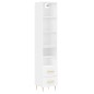 vidaXL Aparador alto madera contrachapada blanco 34,5x34x180 cm