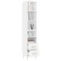vidaXL Aparador alto madera contrachapada blanco 34,5x34x180 cm
