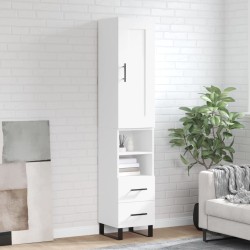 vidaXL Aparador alto madera contrachapada blanco 34,5x34x180 cm