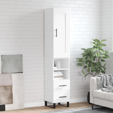 vidaXL Aparador alto madera contrachapada blanco 34,5x34x180 cm