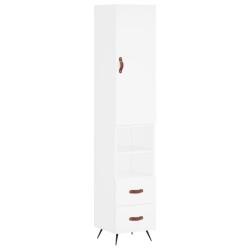 vidaXL Aparador alto madera contrachapada blanco 34,5x34x180 cm