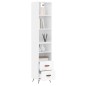 vidaXL Aparador alto madera contrachapada blanco brillo 34,5x34x180 cm vidaXL Aparador alto madera contrachapada blanco brillo 34,5x34x180 cm