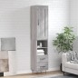 vidaXL Aparador alto madera contrachapada gris Sonoma 34,5x34x180 cm vidaXL Aparador alto madera contrachapada gris Sonoma 34,5x34x180 cm