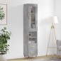 vidaXL Aparador de madera contrachapada gris hormigón 34,5x34x180 cm vidaXL Aparador de madera contrachapada gris hormigón 34,5x34x180 cm