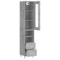 vidaXL Aparador de madera contrachapada gris hormigón 34,5x34x180 cm vidaXL Aparador de madera contrachapada gris hormigón 34,5x34x180 cm
