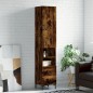 vidaXL Aparador de madera contrachapada roble ahumado 34,5x34x180 cm vidaXL Aparador de madera contrachapada roble ahumado 34,5x34x180 cm
