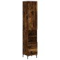 vidaXL Aparador de madera contrachapada roble ahumado 34,5x34x180 cm vidaXL Aparador de madera contrachapada roble ahumado 34,5x34x180 cm