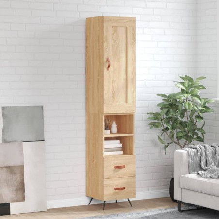 vidaXL Aparador de madera contrachapada roble Sonoma 34,5x34x180 cm