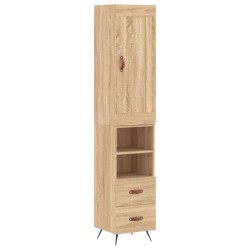 vidaXL Aparador de madera contrachapada roble Sonoma 34,5x34x180 cm