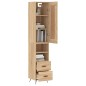vidaXL Aparador de madera contrachapada roble Sonoma 34,5x34x180 cm