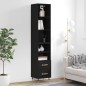vidaXL Aparador de madera contrachapada negro 34,5x34x180 cm