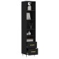 vidaXL Aparador de madera contrachapada negro 34,5x34x180 cm