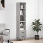 vidaXL Aparador alto madera contrachapada gris Sonoma 34,5x34x180 cm vidaXL Aparador alto madera contrachapada gris Sonoma 34,5x34x180 cm