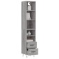 vidaXL Aparador alto madera contrachapada gris Sonoma 34,5x34x180 cm vidaXL Aparador alto madera contrachapada gris Sonoma 34,5x34x180 cm