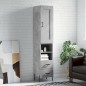 vidaXL Aparador de madera contrachapada gris hormigón 34,5x34x180 cm vidaXL Aparador de madera contrachapada gris hormigón 34,5x34x180 cm