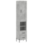 vidaXL Aparador de madera contrachapada gris hormigón 34,5x34x180 cm vidaXL Aparador de madera contrachapada gris hormigón 34,5x34x180 cm