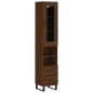 vidaXL Aparador alto madera contrachapada roble marrón 34,5x34x180 cm vidaXL Aparador alto madera contrachapada roble marrón 34,5x34x180 cm