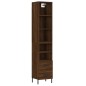 vidaXL Aparador alto madera contrachapada roble marrón 34,5x34x180 cm