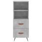 vidaXL Aparador de madera contrachapada gris hormigón 34,5x34x180 cm