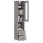 vidaXL Aparador alto madera contrachapada gris Sonoma 34,5x34x180 cm vidaXL Aparador alto madera contrachapada gris Sonoma 34,5x34x180 cm