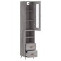 vidaXL Aparador alto madera contrachapada gris Sonoma 34,5x34x180 cm vidaXL Aparador alto madera contrachapada gris Sonoma 34,5x34x180 cm