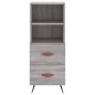 vidaXL Aparador alto madera contrachapada gris Sonoma 34,5x34x180 cm vidaXL Aparador alto madera contrachapada gris Sonoma 34,5x34x180 cm