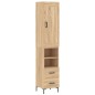 vidaXL Aparador de madera contrachapada roble Sonoma 34,5x34x180 cm