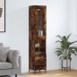 vidaXL Aparador de madera contrachapada roble ahumado 34,5x34x180 cm vidaXL Aparador de madera contrachapada roble ahumado 34,5x34x180 cm