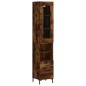 vidaXL Aparador de madera contrachapada roble ahumado 34,5x34x180 cm vidaXL Aparador de madera contrachapada roble ahumado 34,5x34x180 cm