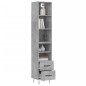 vidaXL Aparador de madera contrachapada gris hormigón 34,5x34x180 cm