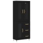 vidaXL Aparador alto madera contrachapada negro 69,5x34x180 cm vidaXL Aparador alto madera contrachapada negro 69,5x34x180 cm