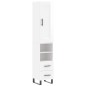 vidaXL Aparador alto madera contrachapada blanco brillo 34,5x34x180 cm