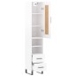 vidaXL Aparador alto madera contrachapada blanco brillo 34,5x34x180 cm
