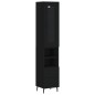 vidaXL Aparador de madera contrachapada negro 34,5x34x180 cm