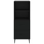 vidaXL Aparador de madera contrachapada negro 34,5x34x180 cm