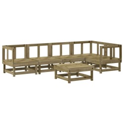 vidaXL Juego de muebles de jardín 6 pzas madera de pino impregnada 