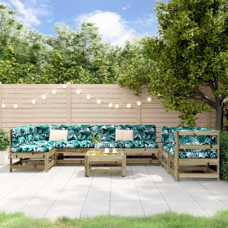 vidaXL Juego de muebles de jardín 8 pzas madera de pino impregnada 