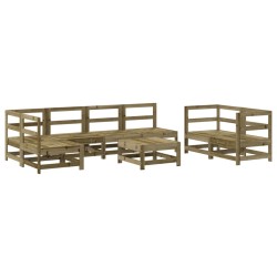 vidaXL Juego de muebles de jardín 8 pzas madera de pino impregnada 