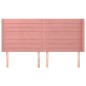 vidaXL Cabecero con orejas de terciopelo rosa 203x16x118/128 cm vidaXL Cabecero con orejas de terciopelo rosa 203x16x118/128 cm