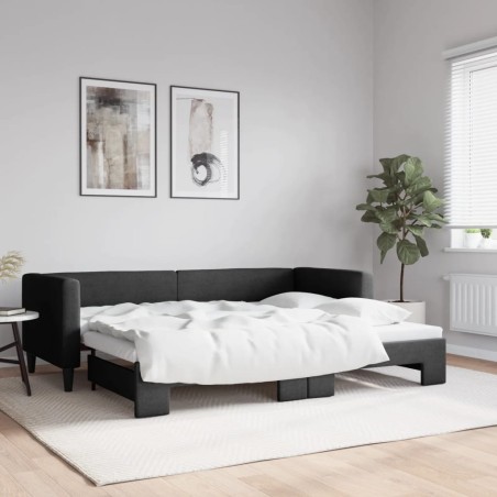 vidaXL Sofá cama nido tela negro 80x200 cm