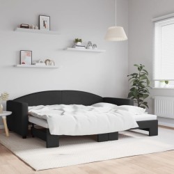 vidaXL Sofá cama nido tela negro 90x200 cm