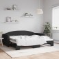 vidaXL Sofá cama nido tela negro 90x200 cm