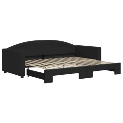 vidaXL Sofá cama nido tela negro 90x200 cm