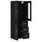 vidaXL Aparador alto madera contrachapada negro 69,5x34x180 cm vidaXL Aparador alto madera contrachapada negro 69,5x34x180 cm