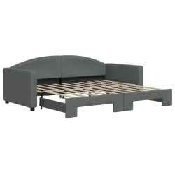 vidaXL Sofá cama nido tela gris oscuro 90x190 cm