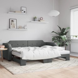 vidaXL Sofá cama nido tela gris oscuro 100x200 cm