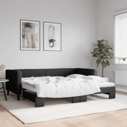 vidaXL Sofá cama nido tela negro 90x200 cm
