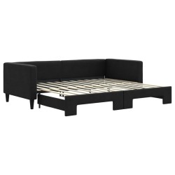 vidaXL Sofá cama nido tela negro 90x200 cm