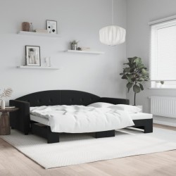 vidaXL Sofá cama nido terciopelo negro 90x200 cm